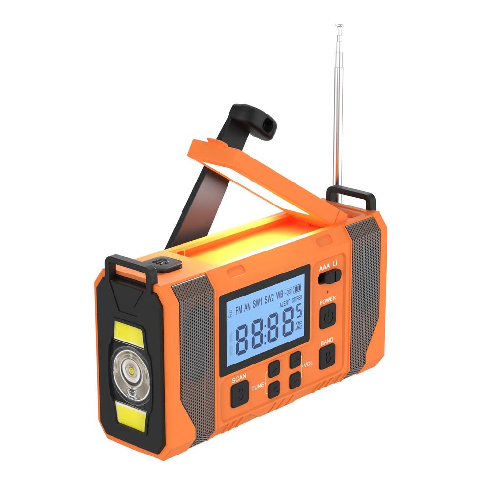 Multi-functional Solar Hand-Crank Emergency Radio with Mobile Charging and Digital Tuning
