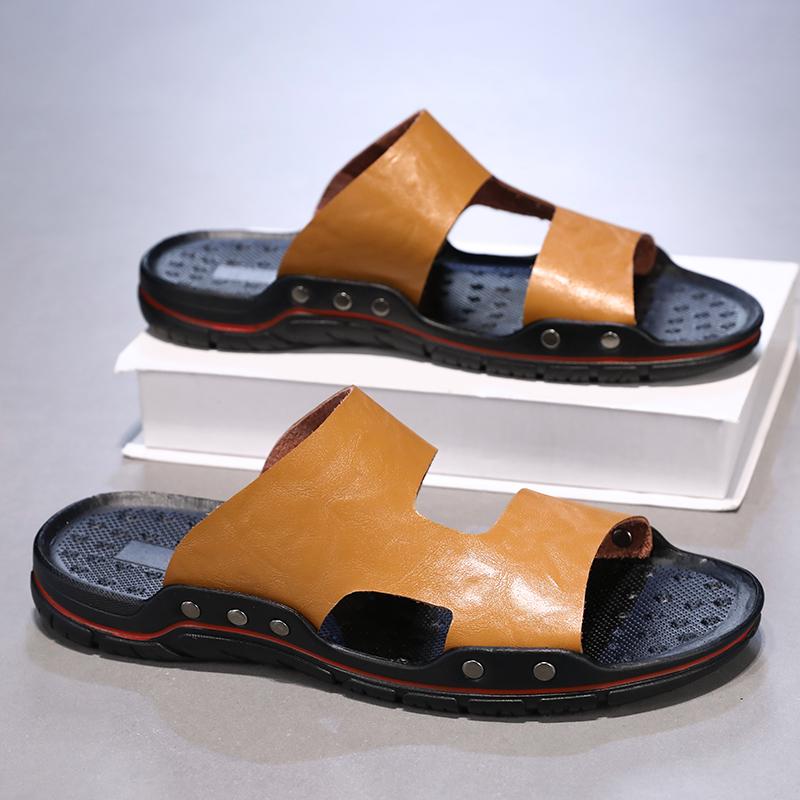 Men Shoes Casual Slippers Summer Fashion Beach Sandals Men Anti Slip Thick Sole Home Slippers Light Flip Flops 38-48 Big Size 48