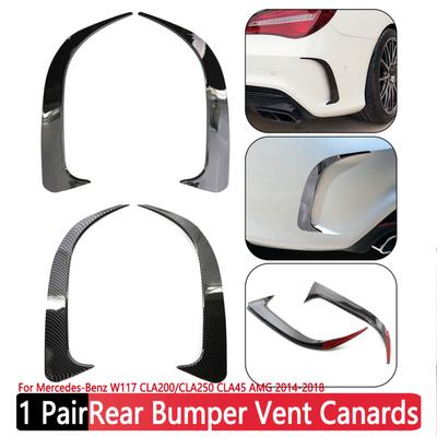 Gloss Black ABS Plastic Rear Bumper Lip Spoiler Canards Vents For Mercedes-Benz CLA 45 AMG W117 250 200 2014-2018