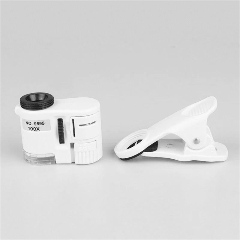 Easy Carry Mobile Phone Microscope Magnifier with LED Handheld Microscope Lens Easy Carrying for Universal Smartphones