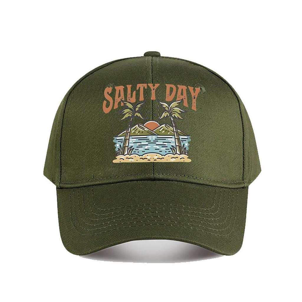 Salty Day Vintage Beach Palm Tree Baseball Cap Fashion Unisex Sunhat Womens Outdoor Sports Snapback Cap