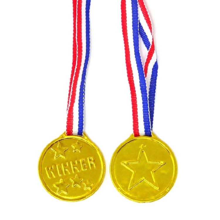 10Pcs/20Pcs Award Medals Golden Medals with Neck Ribbon, Kid Children Teens Reward Medals Winner Medals for Competitions