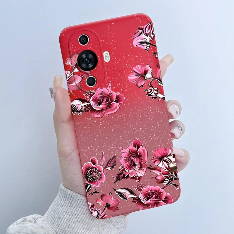 For Huawei Nova 12s Case FOA-LX9 Flower Girl Design Soft Silicone Cover For Huawei Nova 11 Nova11 Pro Ultra Nova12s Phone Cases