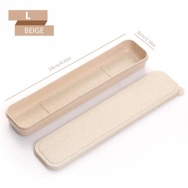 21/24 cm PP Bærbar Reisebestikk Oppbevaringsboks Etui Matservise Kjøkkengaffel Skjeboks For Barn Skolebestikk