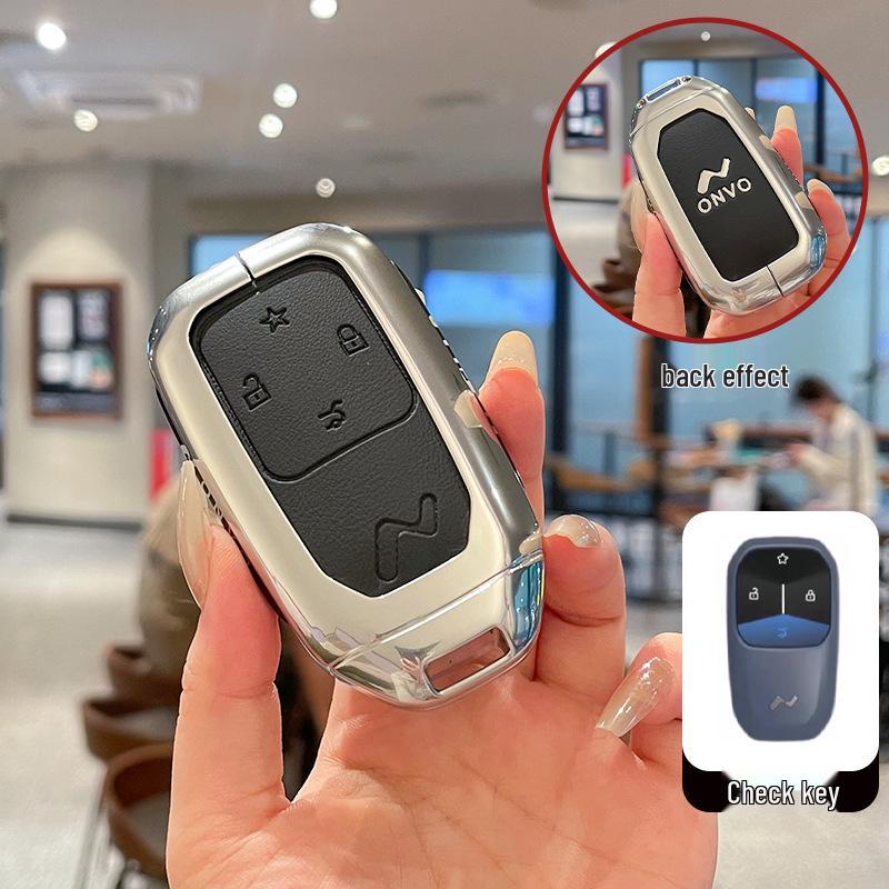 Compatible with Leto L60 and 2025 NIO Leto L90 metal leather car key covers.