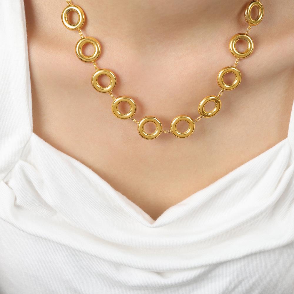 Modern Geometric Gold-Plated Titanium Steel Bracelet & Earring Set