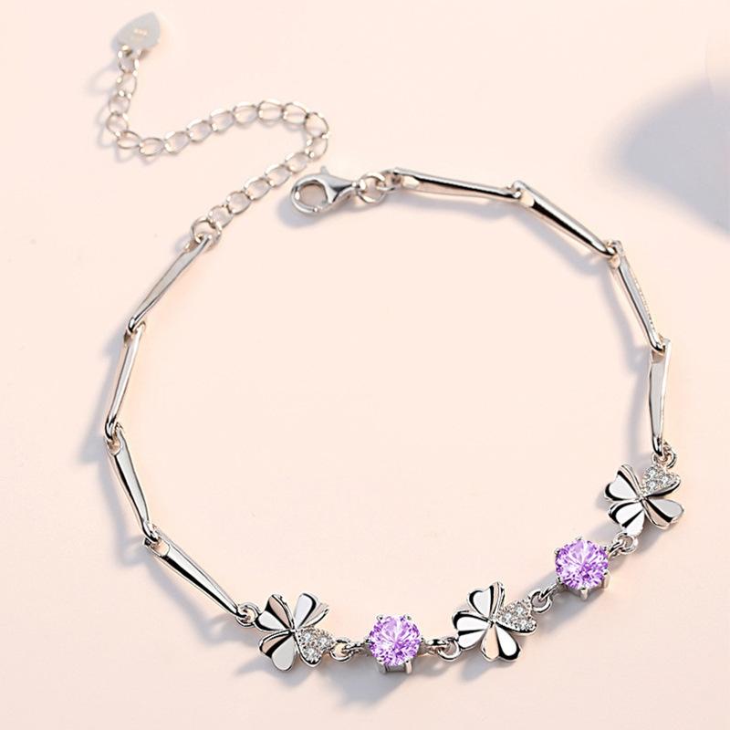 

Браслет Lucky Clover на женский день, простая мода, микро-инкрустированное цирконие, ювелирное изделие, подарок на День святого Валентина