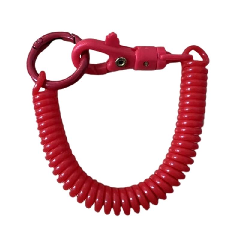 Dehnbarer Spiral-Schlüsselanhänger, Einziehbarer Schlüsselanhänger mit Spiralfeder Zinklegierung Schlüsselhalter Farben Schlüsselanhänger für Rucksack
