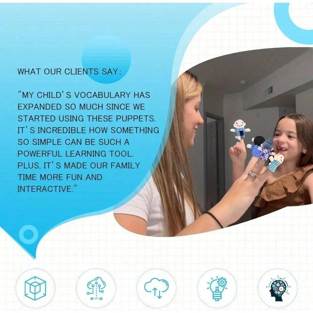 Family Fingers Puppets,MISS.MAFA 6pcs Family Hand Puppets Set Plush Hand Puppets For Peoples With Grandparents, Parents, Brother,Sister,Party Gifts,