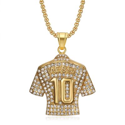 1Pc Men'S Boys Jersey Necklace For No.10 Messi Football Player Memorial Necklace