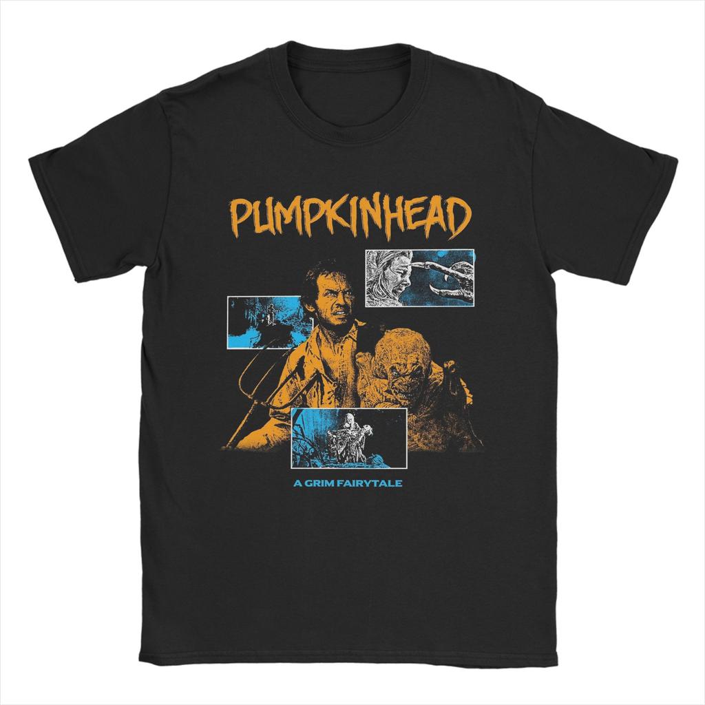 Pumpkinhead T Shirts for Men Pure Cotton Vintage TShirts Round Neck Tee Shirt Short Sleeve Tops Original