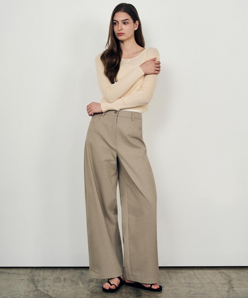Laneonkyulleoseu Slim Fit Crop Knit Cardigan_Beige