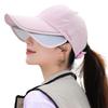 Ponytail UV Wide Deep Side Adjustable Sun Visor Free [ALVEIN] Cap, Protection, UPF50+, Brim, Brim, Golf, Tennis, Attached, (JP, Alphabet, Size, Pink)