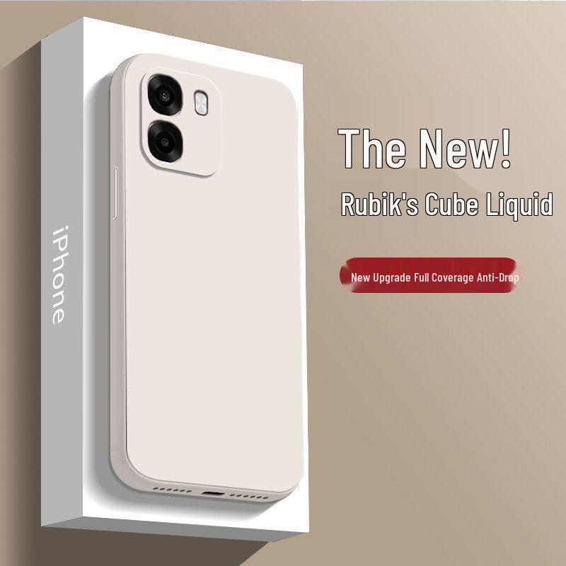 OPPO A6S Pure Color Liquid Silicone Case: Drop-Proof, Fully Enclosed, Straight Edge, Soft Phone Case