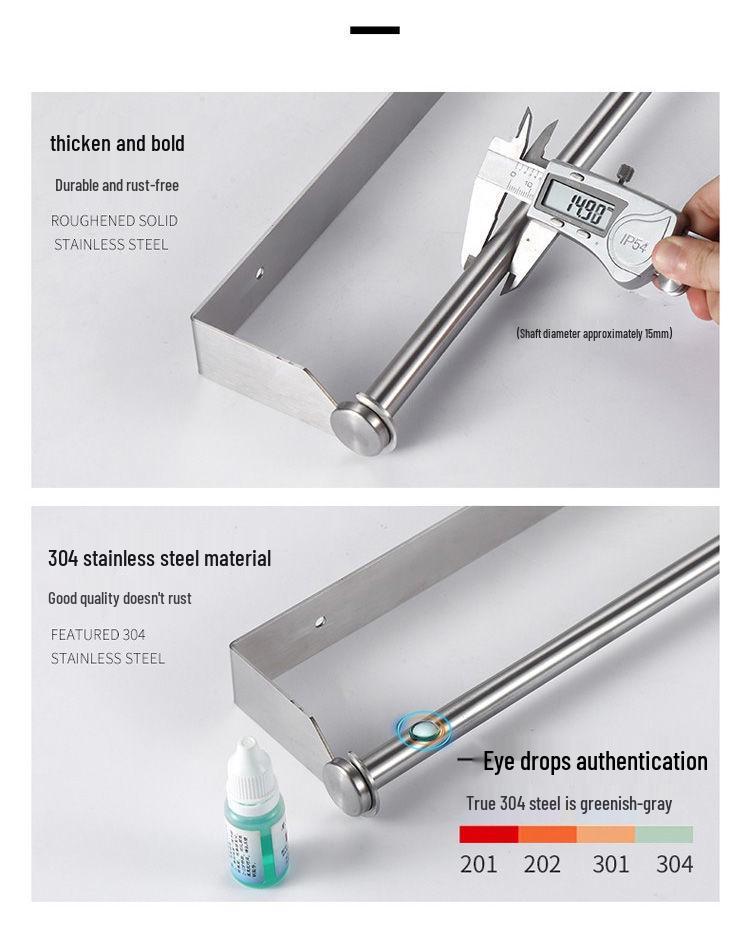 Stanzfreier Edelstahlhalter für Küchenpapier & Frischhaltefolie für Küche & Bad