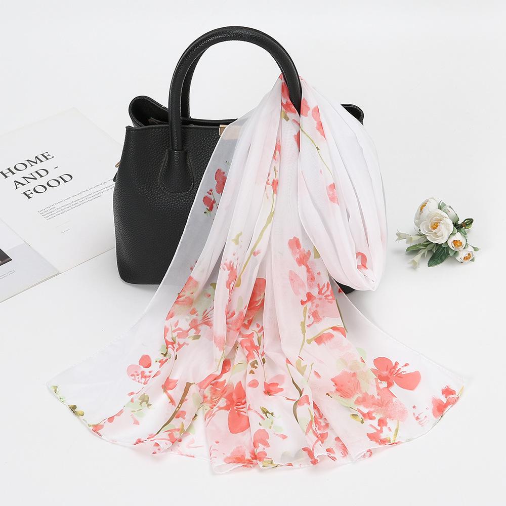 New Chiffon Printed Sun Protection Beach Scarf Scarf Thin Women's Versatile Chiffon Fresh Neck Scarf