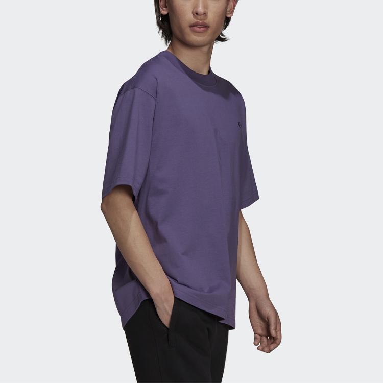 Adidas Originals Trefoil Logo Loose Fit Sports Short Sleeve T-Shirt Unisex Tops Purple HC8586