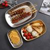Stainless Steel Dessert Salad Plate Portable Food Serving Tray Picnic Dinner Plate  Camping Use