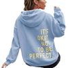 European and American women's clothing multi-color letter printing versatile casual long-sleeved pullover loose hooded sweater