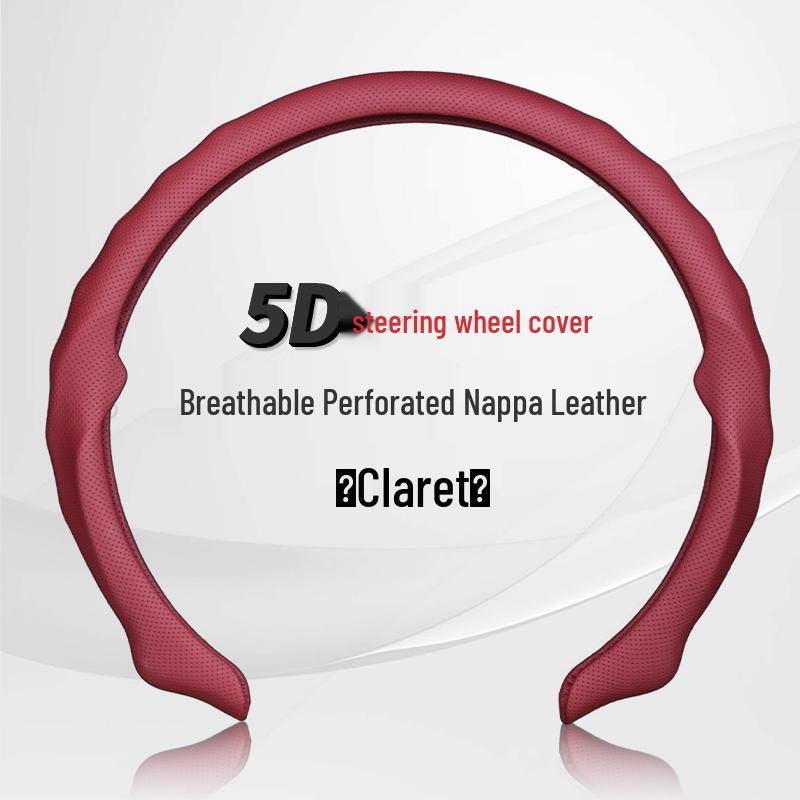 Universal 5D Suede & Nappa Leather Steering Wheel Cover - Anti-Slip, All-Season Protection