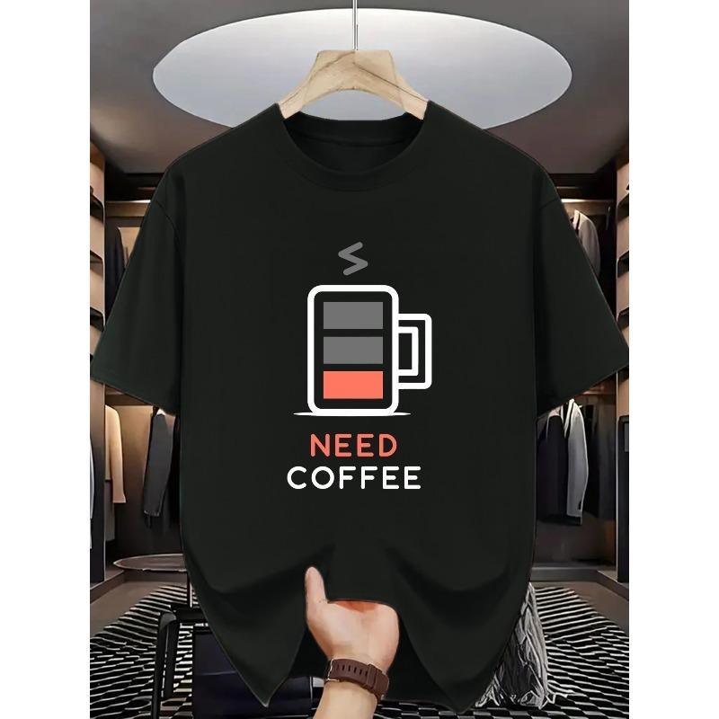 

European sizes Charging: A Caffeine-Powered Stylish T-Shirt - Energize Your Every Day! 4XL