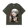275 GSM Washed T-shirts 100% Cotton One Piece V63 Law Print Unisex Heavy Cotton T Shirt