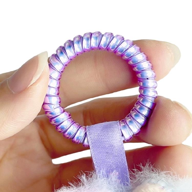 6pcs Silicone Stretchable Key Rings Plush Toy Loss Proof Coil Soft Secure Fasteners For Backpacks Bags Kids Adults