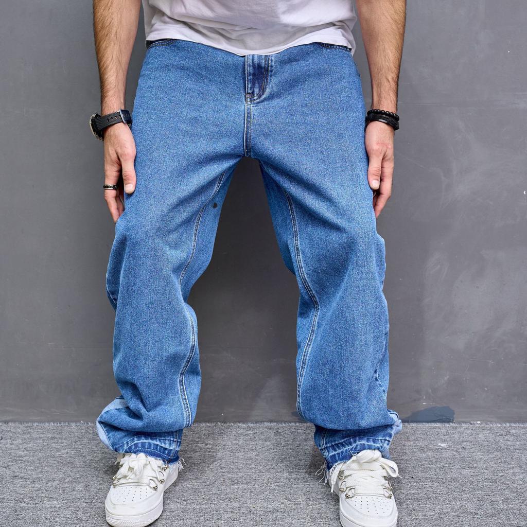 2024 New Retro Casual Jeans Men'S American Loose Pants High Street Wide Leg Pants