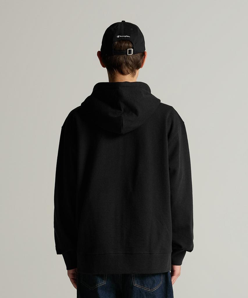 Champion Heritage Logo Loose Fit Zip-Up Hoodie Black