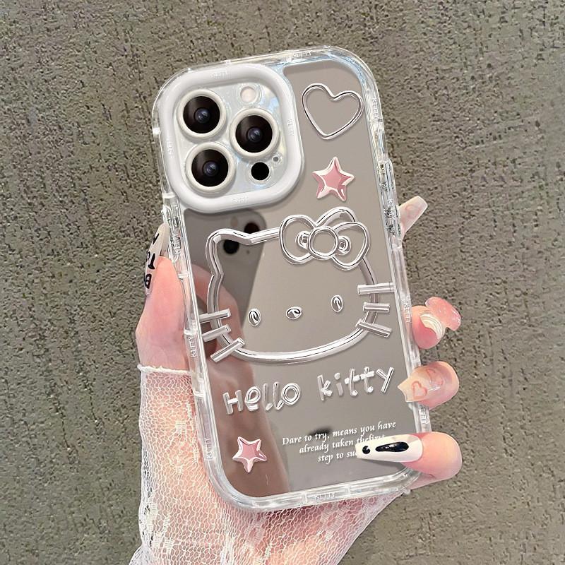 Hello Kitty Protective Case With Mirror Surface And Anti Fall Durable Acrylic For Kids And Teens