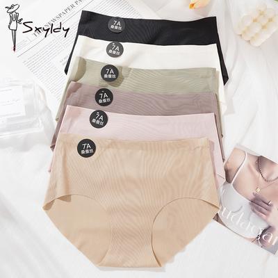 Жіночі безшовні трусики 7A Mulberry Silk Underpants Однотонні трусики High Stretch Нижня білизна середньої посадки