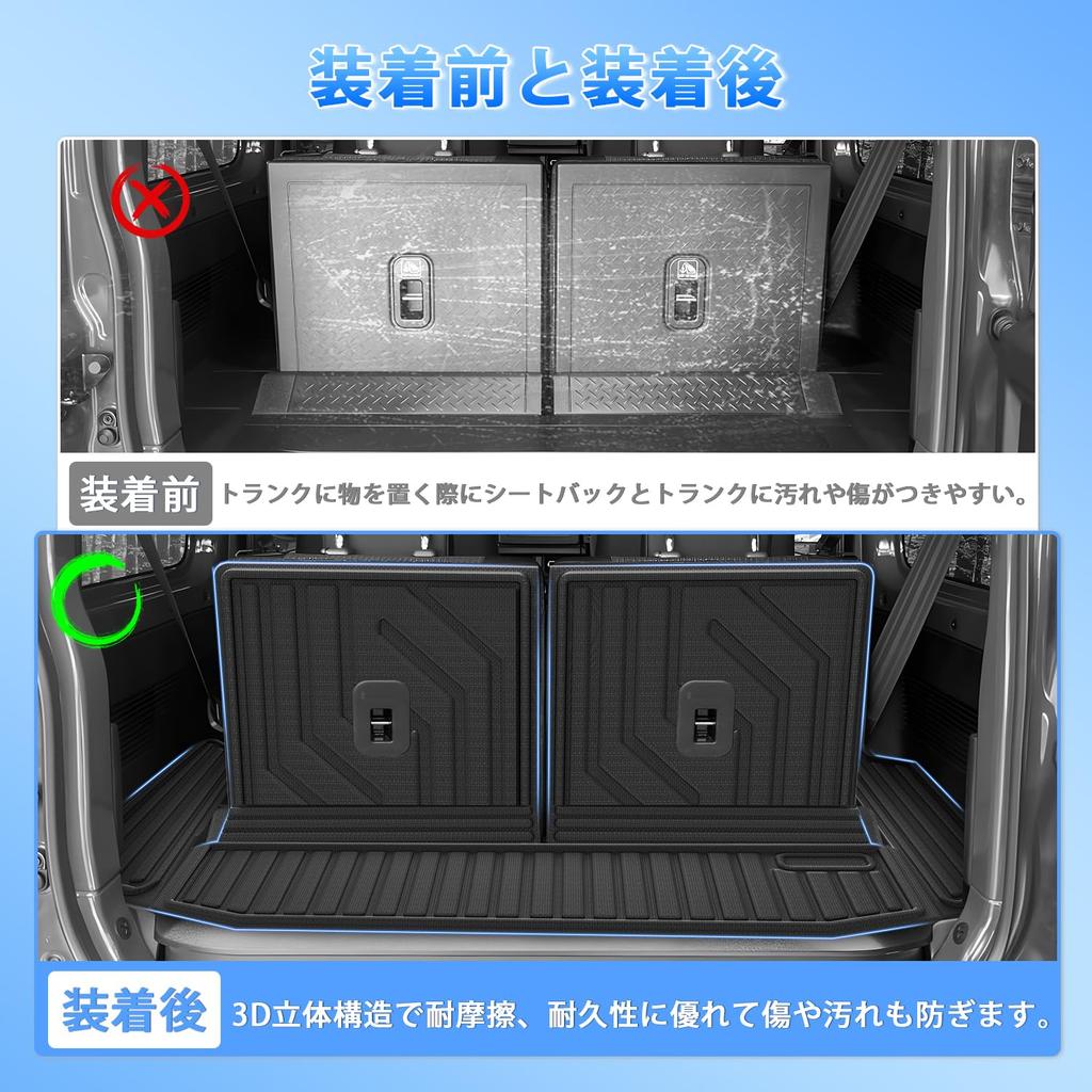 CARVANTA Luggage Back Cover for Suzuki Jimny 2018 3D Molded TPE Trunk Luggage Cargo High Stain Custom Interior Protective Easy Set JB64W/JB74W (July -
