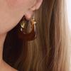 New Transparent Resin Maillard Retro Hong Kong Style Elegant Stud Earrings Minimalist All Match Ear Jewelry For Women
