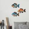 3 Stuks Houten Vis Nautisch Wanddecor Rustieke Vis Hangend Strand Decor Oceaan Kust Thema Vintage Vis Wandkunst voor Meerhuis Badkamer