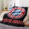 Custom Name Bayern Munich Flannel Blanket, High Quality Comfortable for All Seasons, Home Decor, Warmth and Comfort