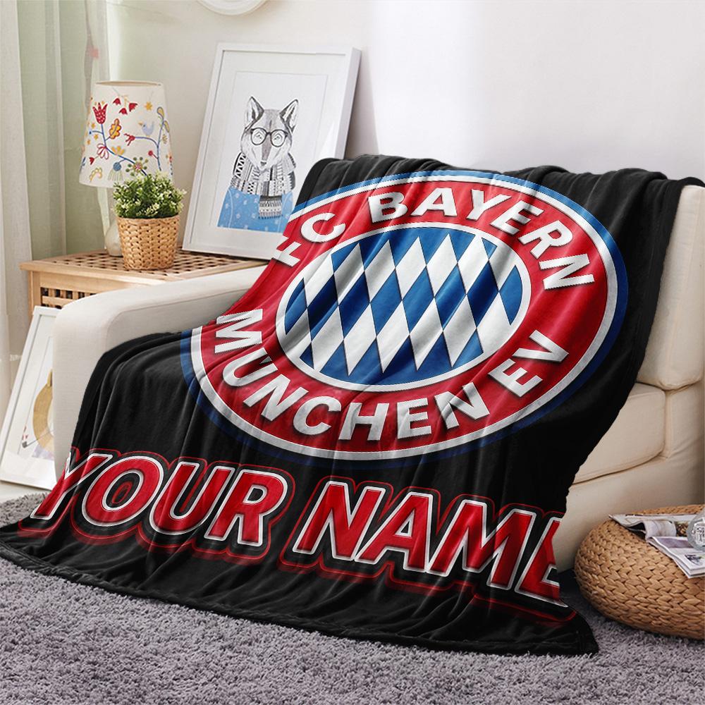 Custom Name Bayern Munich Flannel Blanket, High Quality Comfortable for All Seasons, Home Decor, Warmth and Comfort