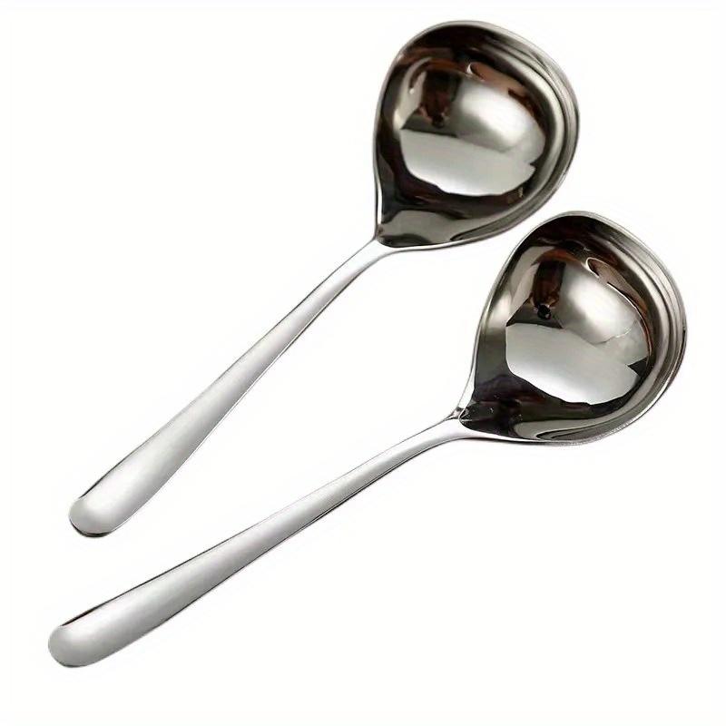 Household Kitchen Stainless Steel Soup Spoon with Long Handle for Dry Rice