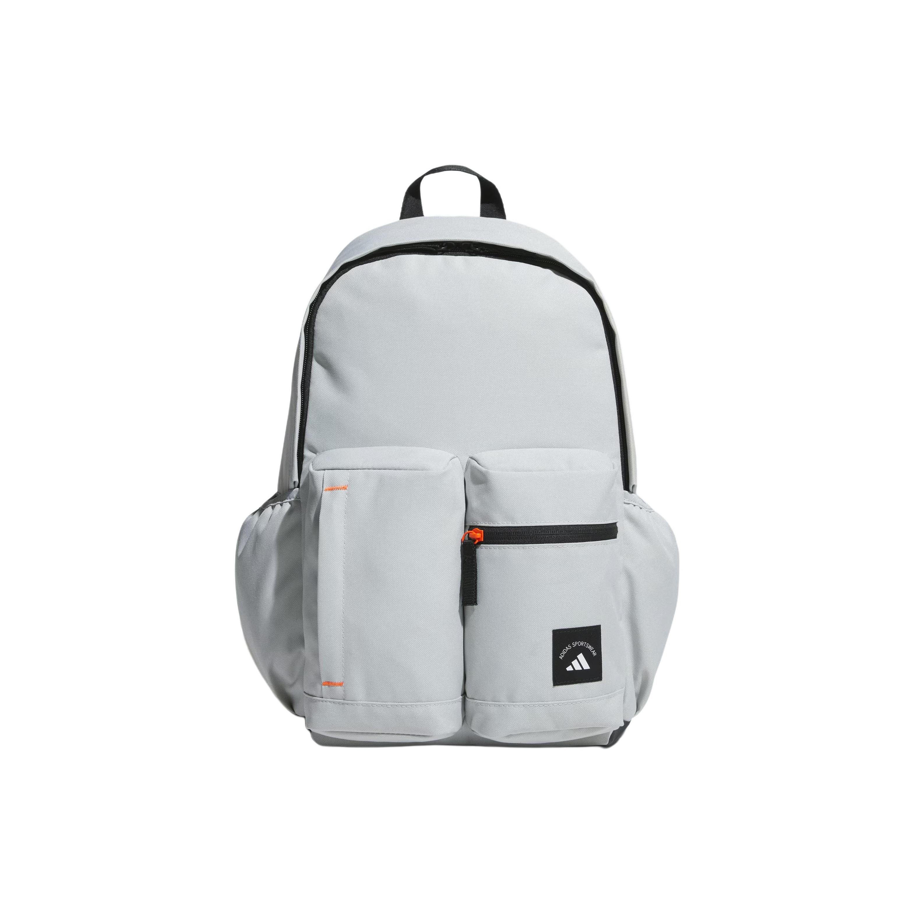 Adidas Logo Multi-Pocket Fashion Versatile Polyester Backpack Unisex Backpacks Miracle-Silver KC0257 Miracle Silver