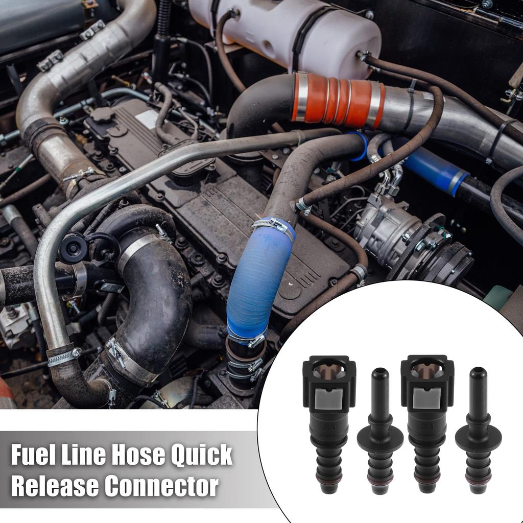 uxcell Car Fuel Line Hose Quick Release Connector Disconnect Hose Nylon 0.25 In (6.3