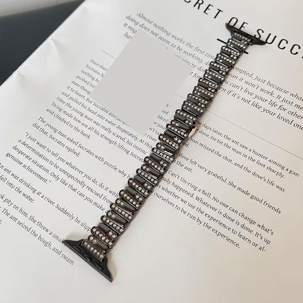 

Bling Diamond Strap For Apple Watch S11 46mm Band Ultra 3 49mm 40mm 45mm 44mm 41mm 42mm Metal Belt For iWatch Series11 10 9 8 7 SE 6 Women Bracelet 38/40/41/Series11/10 42mm чёрный