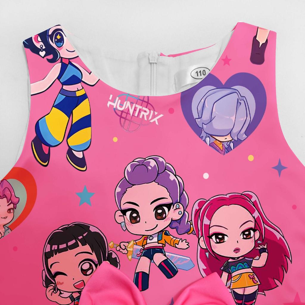 New Style Demon Hunter Girl Print Bowknot Children's Formal Dress