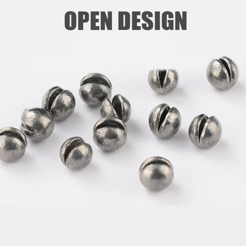 100pcs Fishing Weights Sinkers Fishing Tackle Accessories Open Mouth Design Weights Split Shot Fishing Sinkers 5 Sizes