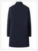 Men's Single-Breasted Stand-Collar Wool Gabardine Trench Coat - Business Casual Long Jacket