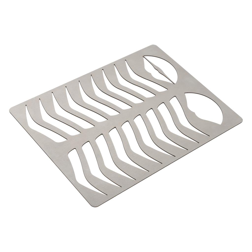 Eyebrow Lip Stencils Brushed Silver Thickened Stainless Steel Reusable Eyebrow Practice Template Makeup Shaper