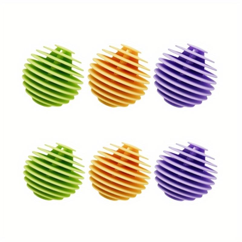 6pcs Reusable Anti-Tangle Laundry Balls - Magic Wrinkle Remover, Static Reducer, Fabric Softener - No Electricity Needed
