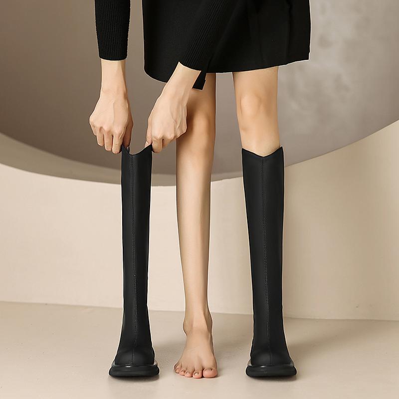 Krazing Pot Микрофибра Осенне-зимняя обувь Толстые каблуки среднего размера Мотоциклетные — фото 14