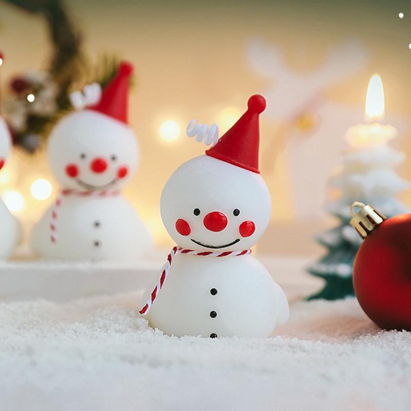 1PC Scented Candles Creative Cartoon Ornaments Photo Props Snowman Cute White Vintage Decorative Table Decoration Gifts