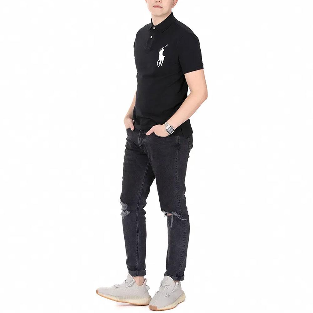 Polo Ralph Lauren Büyük Pony Logolu İşlemeli Düz Renk Kısa Kollu Polo Tişört Erkek üstler Koyu Gri 710697457-046