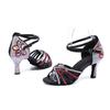 New Latin Dance Shoes Diamond Satin Female Adult Middle High Heel Dance Shoes Performance Girls Dance Shoes Soft Sole High Heels