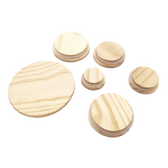 Puntos wiederverwendbare Silikondeckel aus Kiefernholz mit Dichtungsring für Kerzenbecherglas